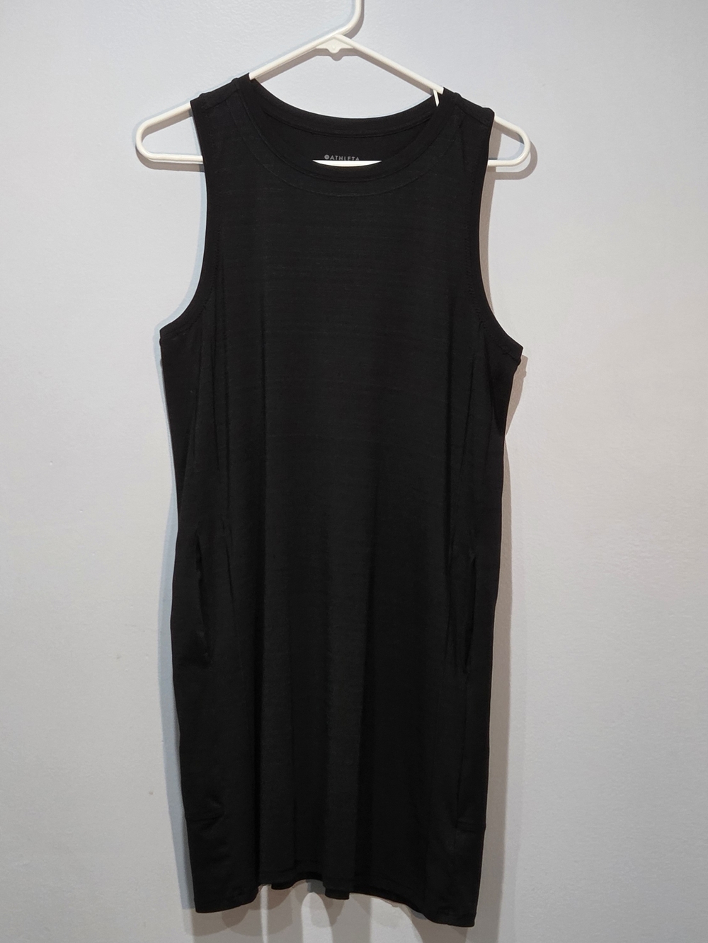 Athleta Pacifica Illume Racerback Dress Black Medium Athleisure Wear Sporty